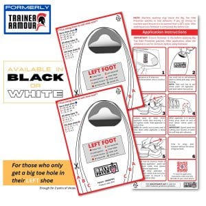 Left foot only - Big Toe Hole Preventer patches